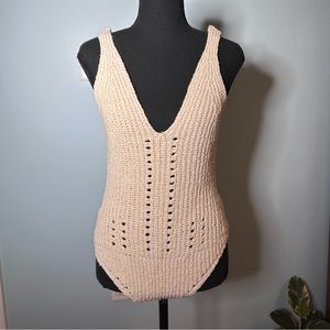 Crochet bodysuit by Free People with button closure